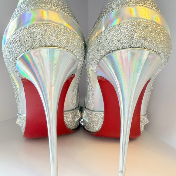 Christian Louboutin Iridescent Silver Pointed Stiletto Pumps - Picture 6 of 9